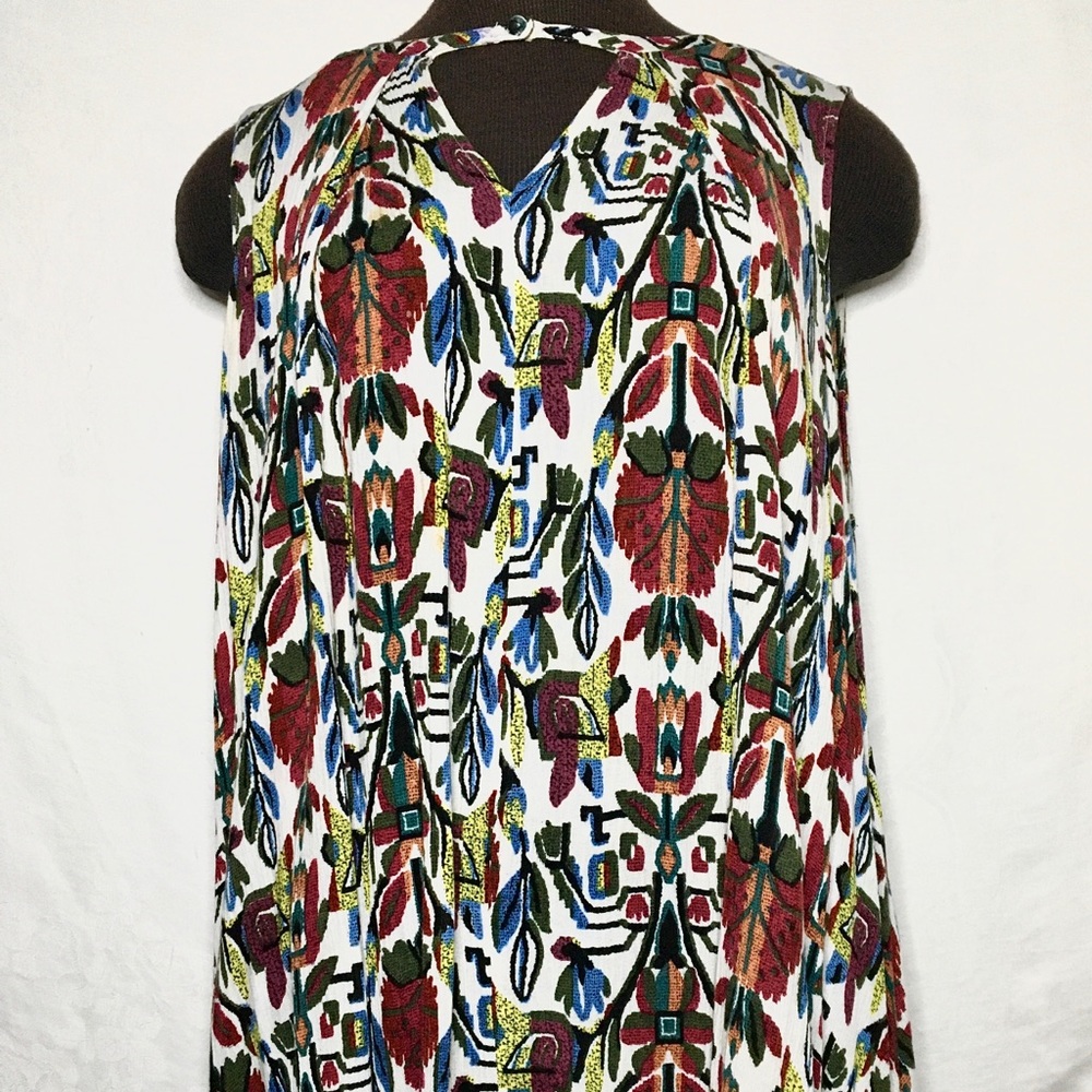 Kori America cutout tunic blouse dress w/ pockets